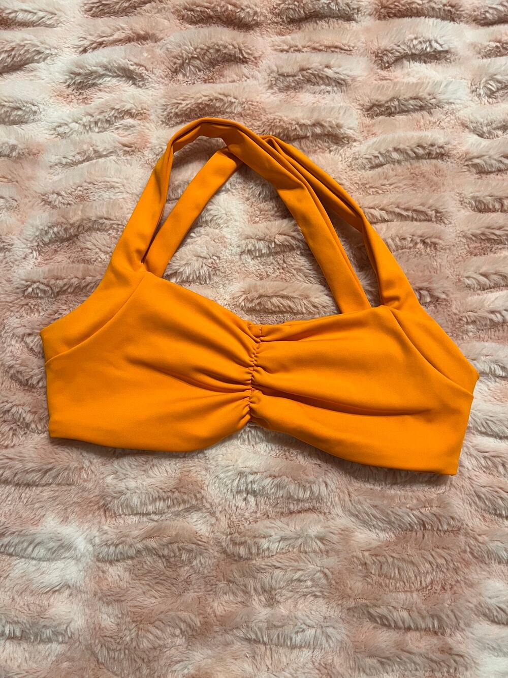 Tiger Friday Monarch Orange Strappy Sports Bra Crop Top Adult XS